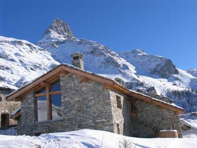Mountain chalets in Tignes in winter